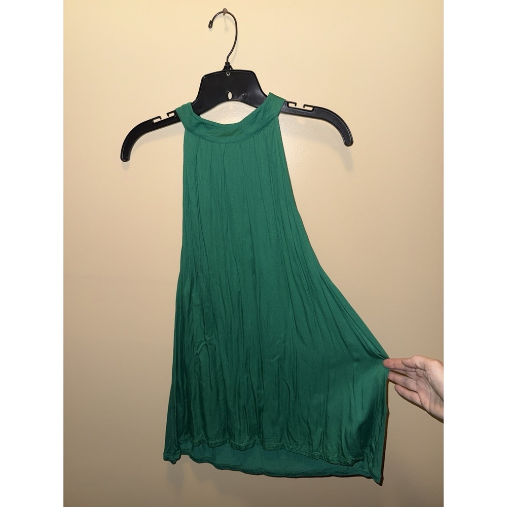 H&M Halter Top Mock Neck Green Sleeveless Blouse Women's Large